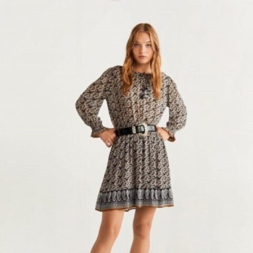 Mango Pompeya Elastic Waist Dress